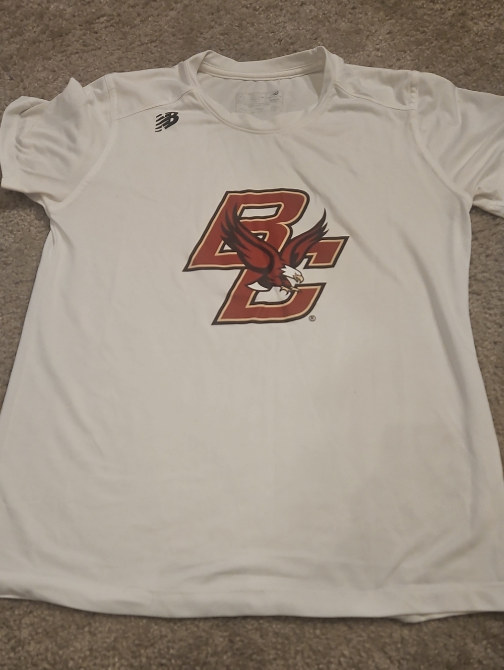 New Balance White Short Sleeve BC Eagles Logo Tee